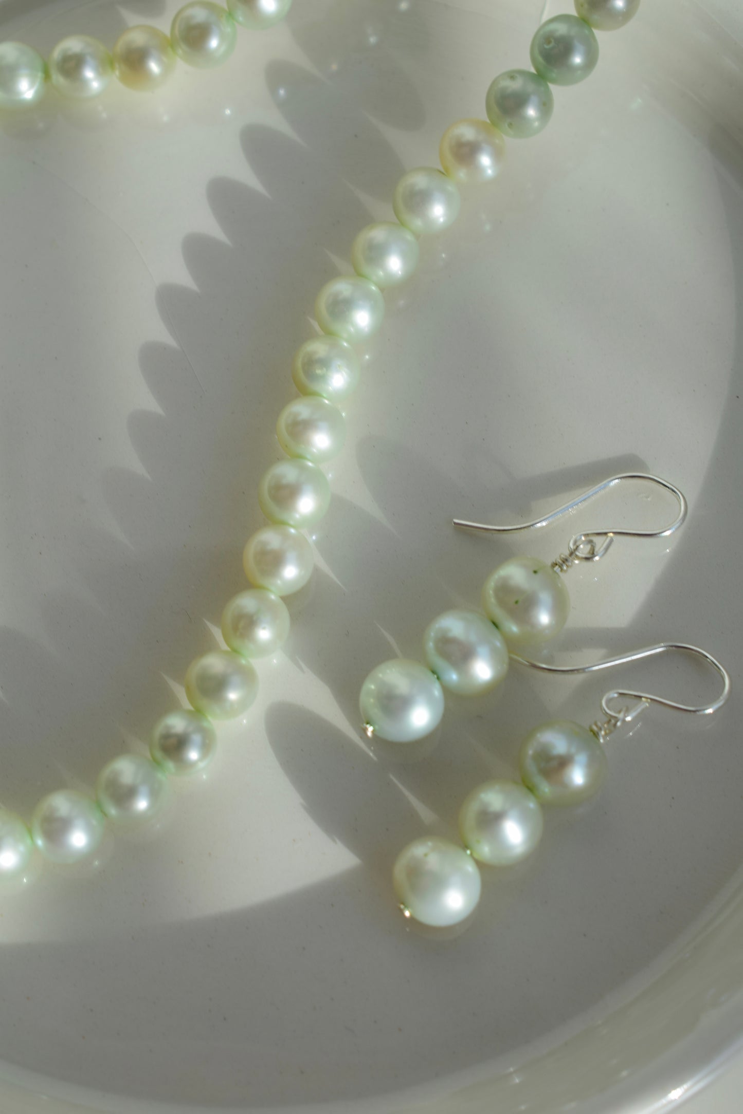 Light Green Freshwater Pearl Earrings