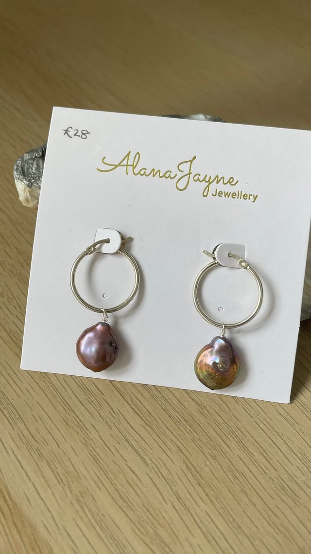 Twilight Pearl Hoop Earrings