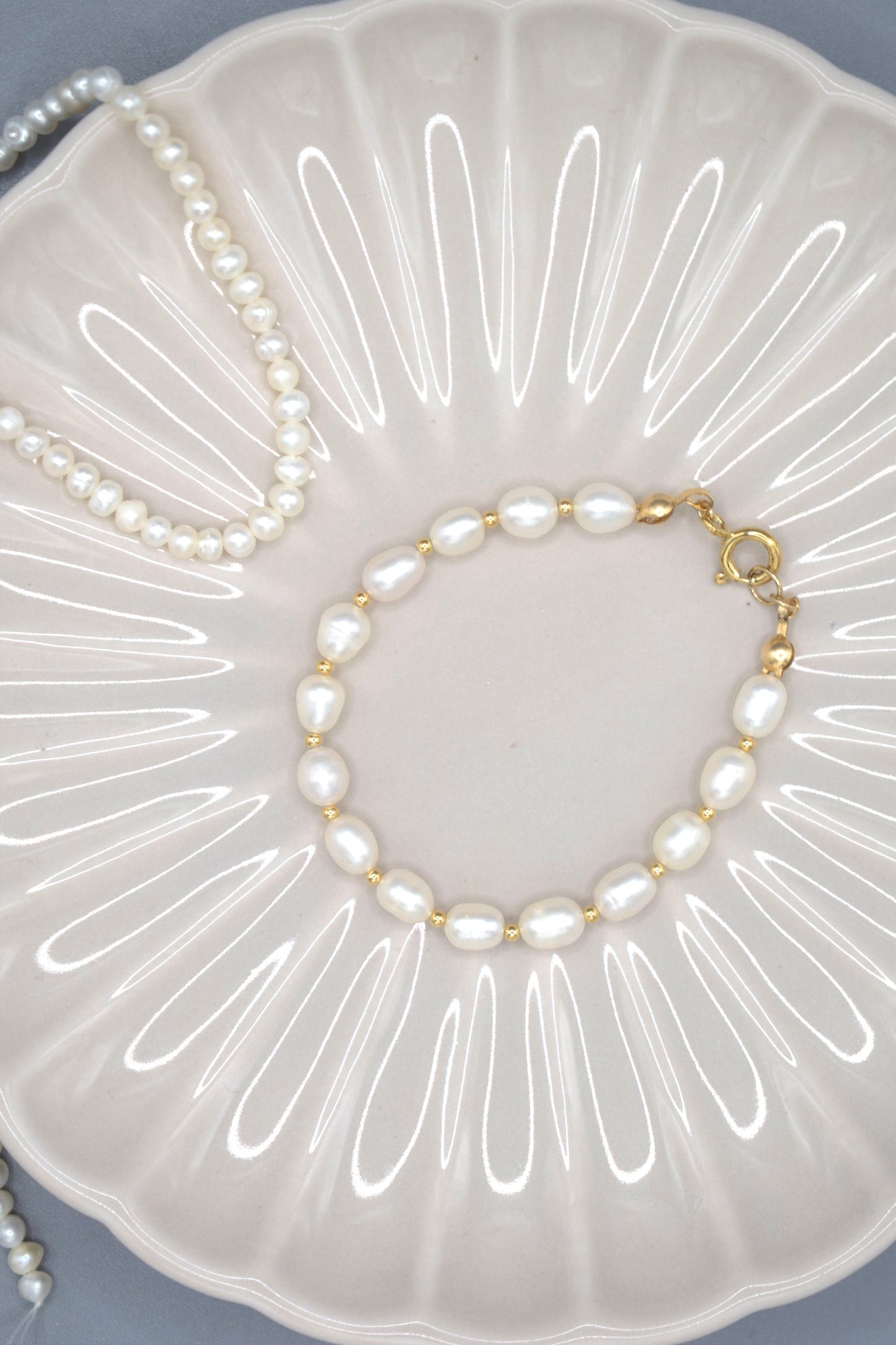 Smooth Rice Pearl Bracelet Gold-Filled