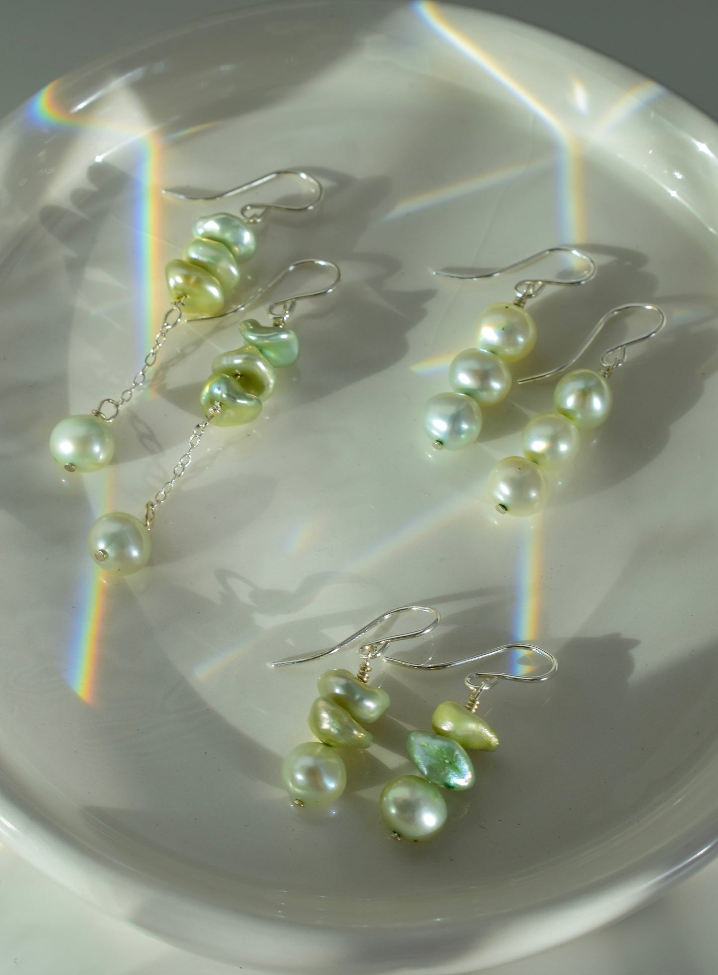 Green Harmony Pearl Earrings