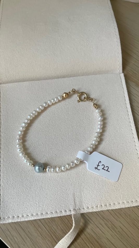 Something Blue Pearl Bracelet