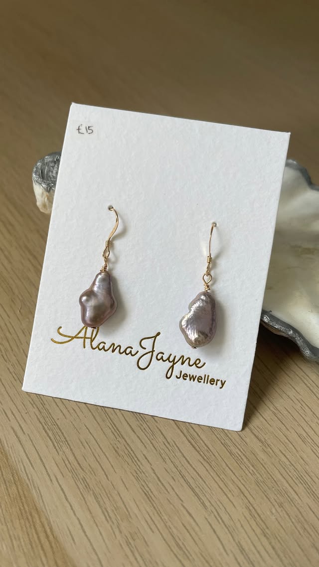 Gold-filled Keshi Pearl Earrings