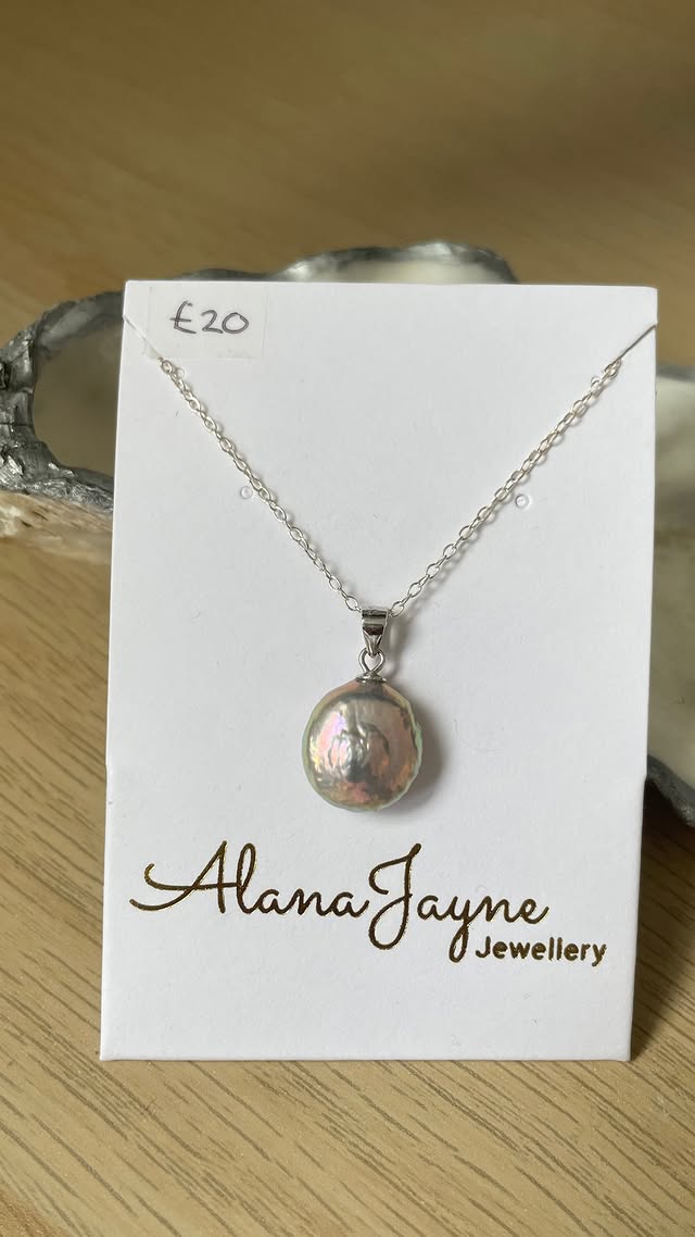 Rainbow Coin Pearl Pendant