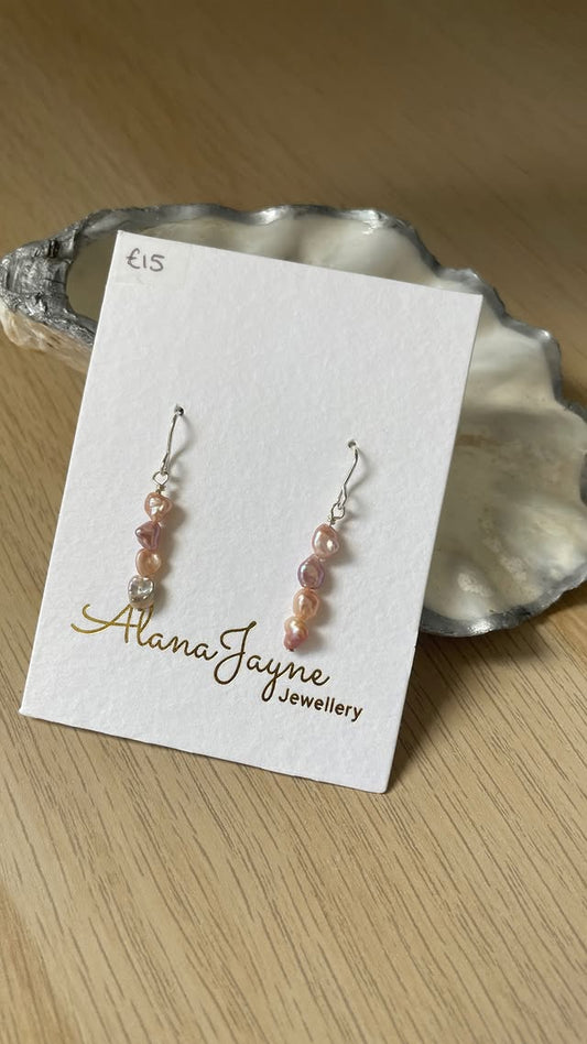 Pink Keshi Pearl Drop Earrings