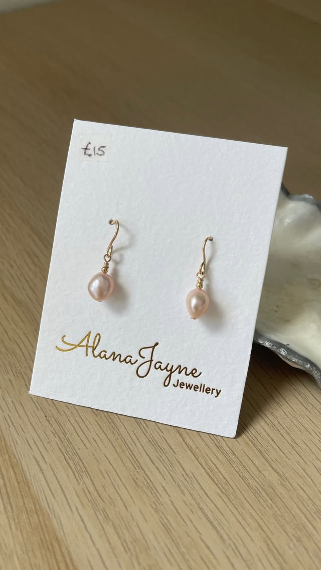 Pink Pearl Gold filled earrings