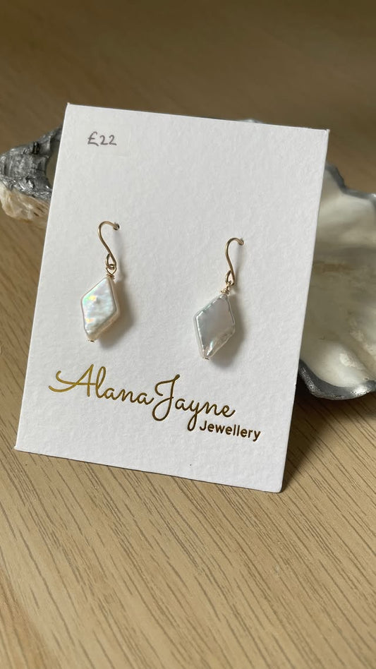 White Diamond Gold-filled Earrings