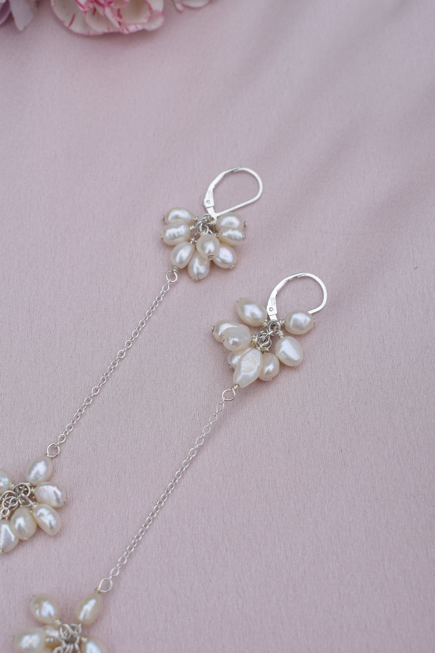 Pearl Blossom Dangle Earrings