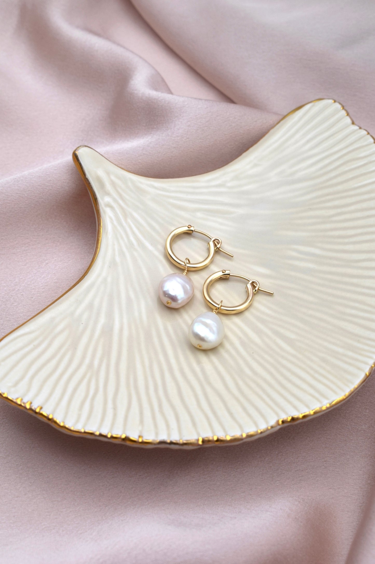 Gold-Filled Freshwater Pearl Hoop Earrings