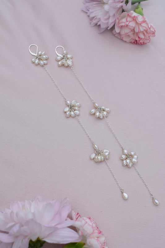 Pearl Blossom Dangle Earrings