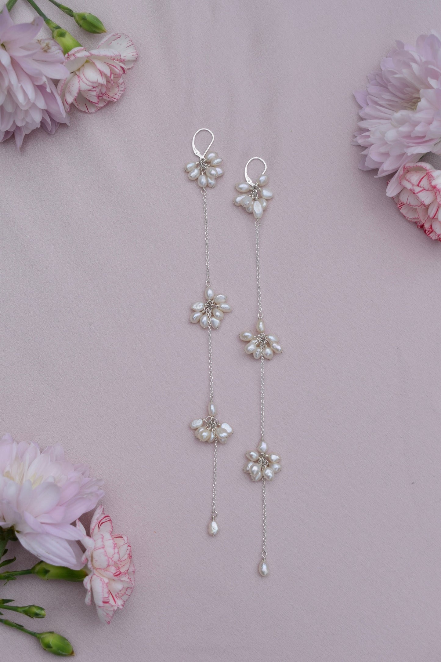 Pearl Blossom Dangle Earrings