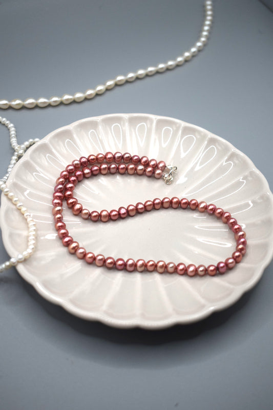 Red Freshwater Pearl Necklace