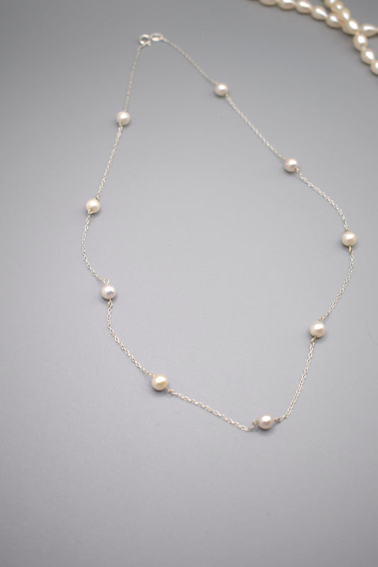 Small Pearl Spacer Necklace