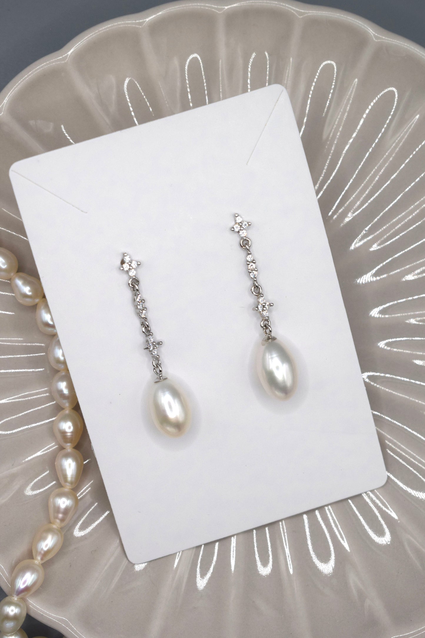 Sparkle Drop Pearl Studs