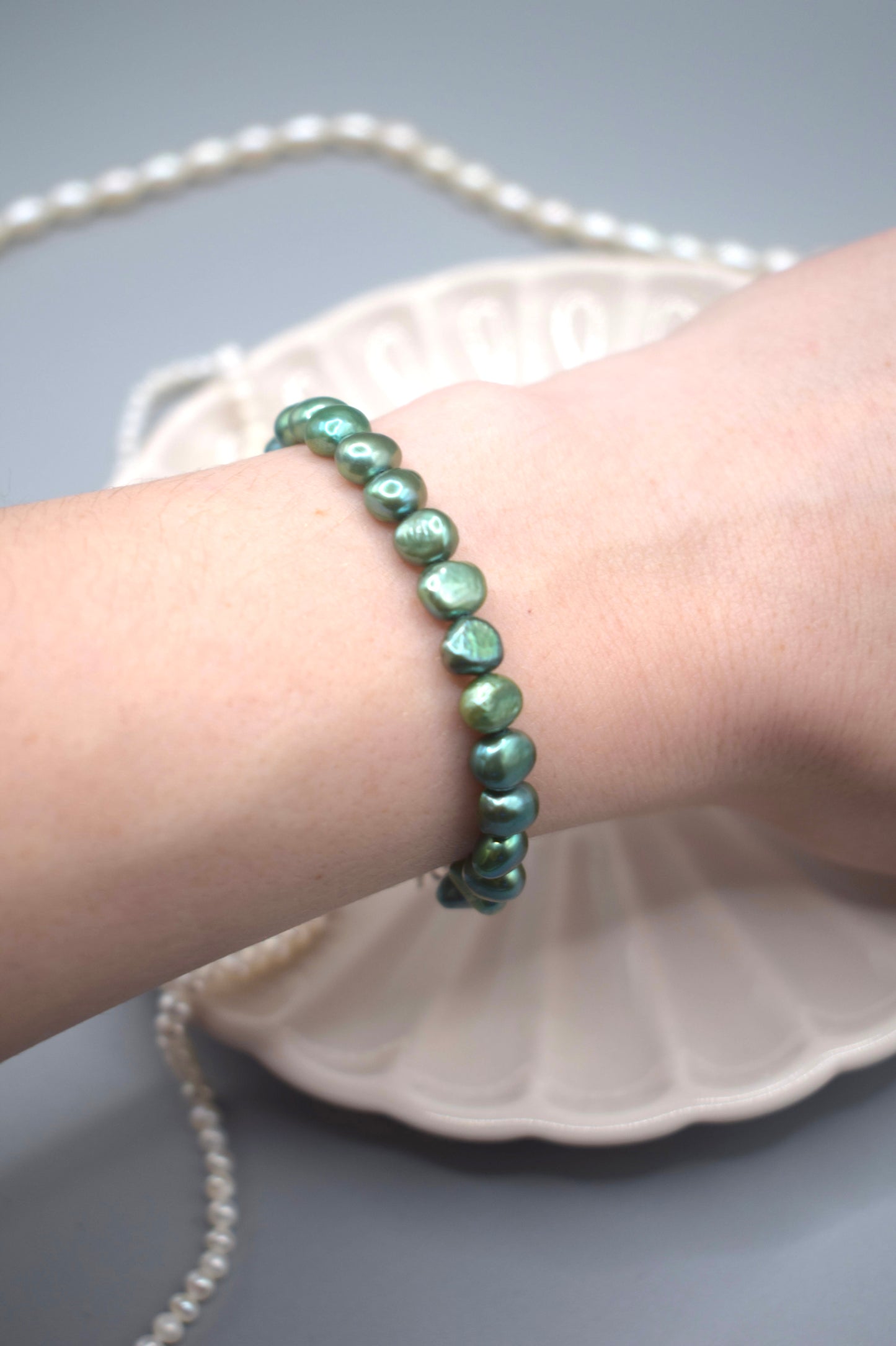 Bright Green Pearl Bracelet