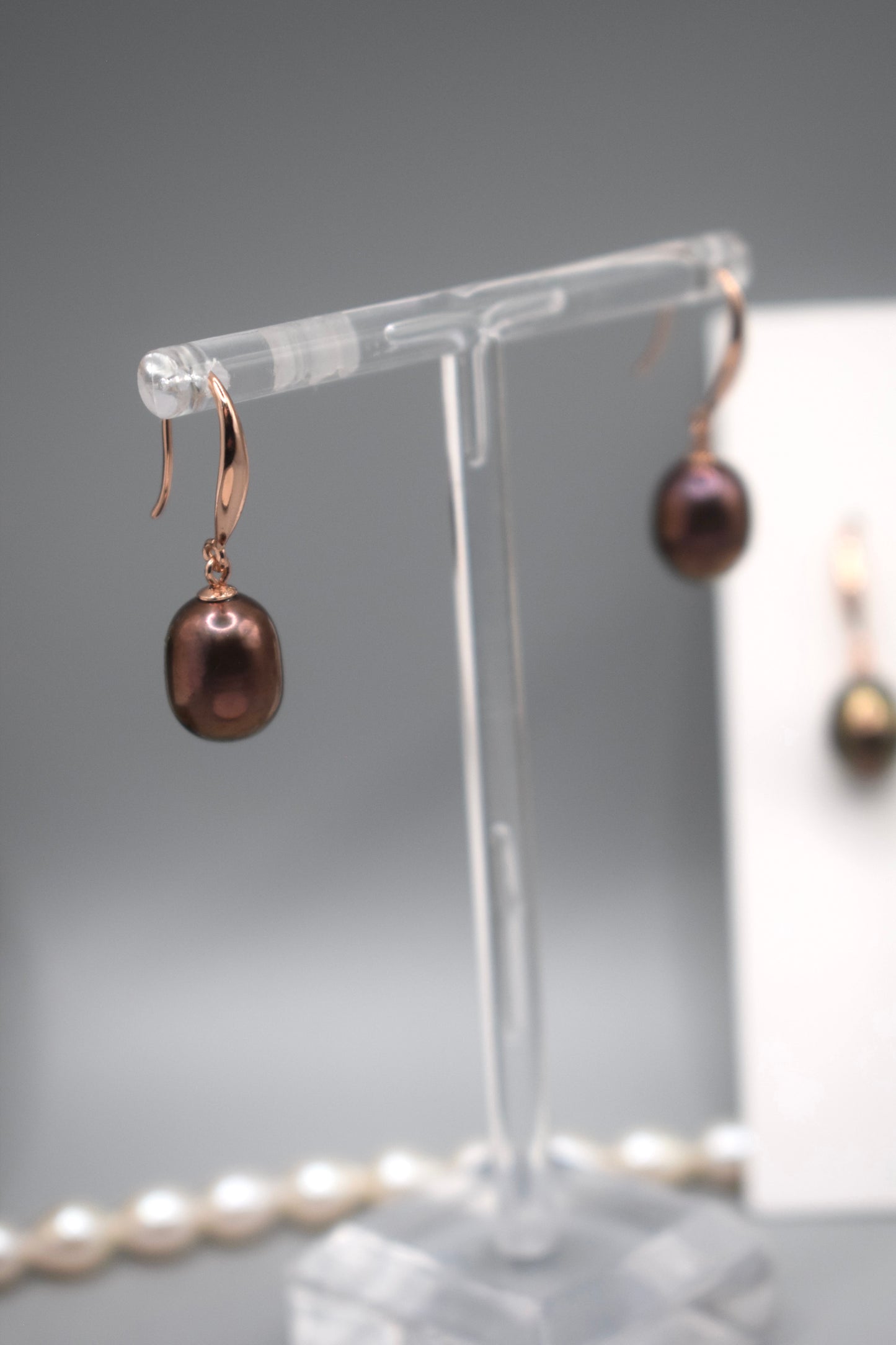 Brown-Rainbow Freshwater Pearl Earrings