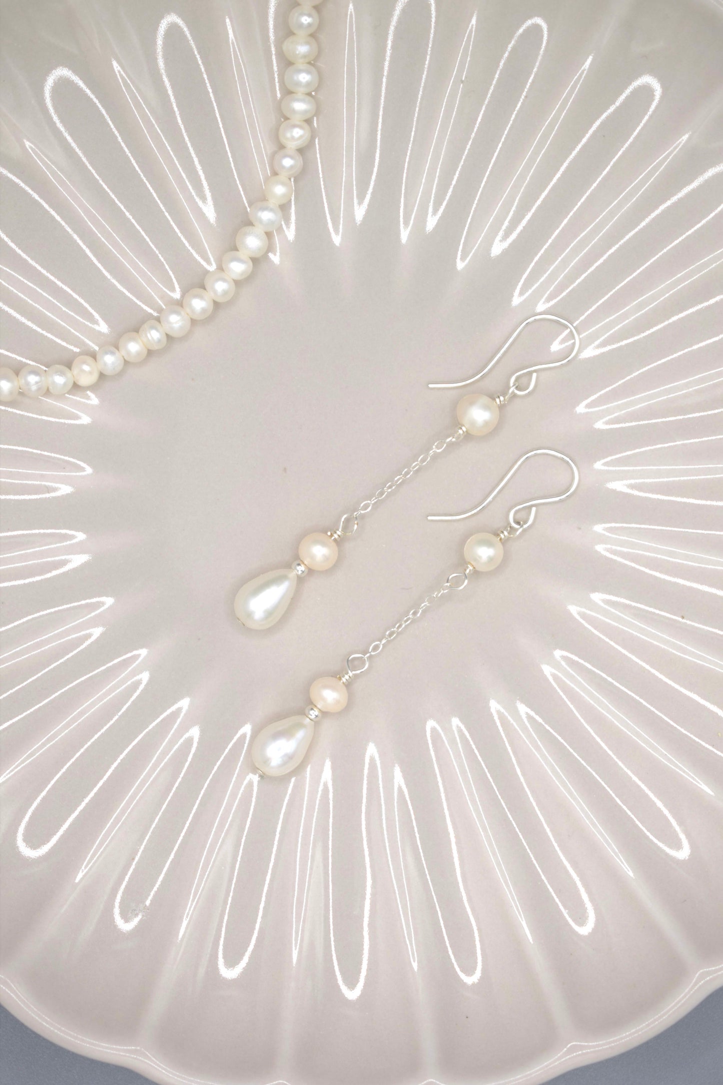 Teardrop Pearl Drop Earrings