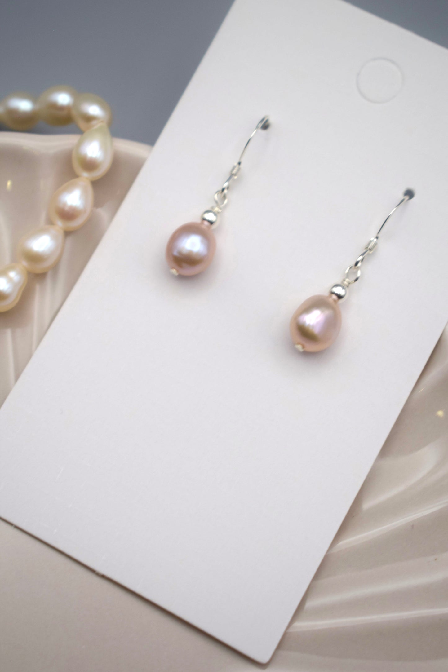 Everyday Pink Pearl Drop Earrings