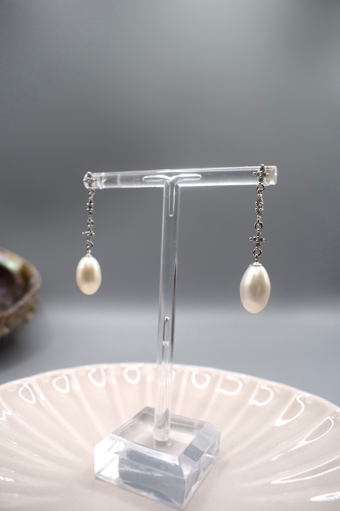 Sparkle Drop Pearl Studs