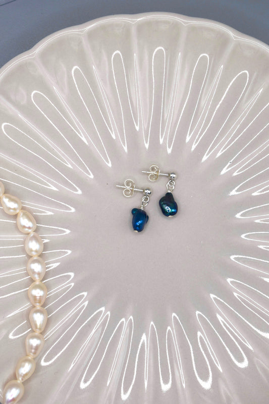 Oceanic Elegance Keshi Pearl Studs