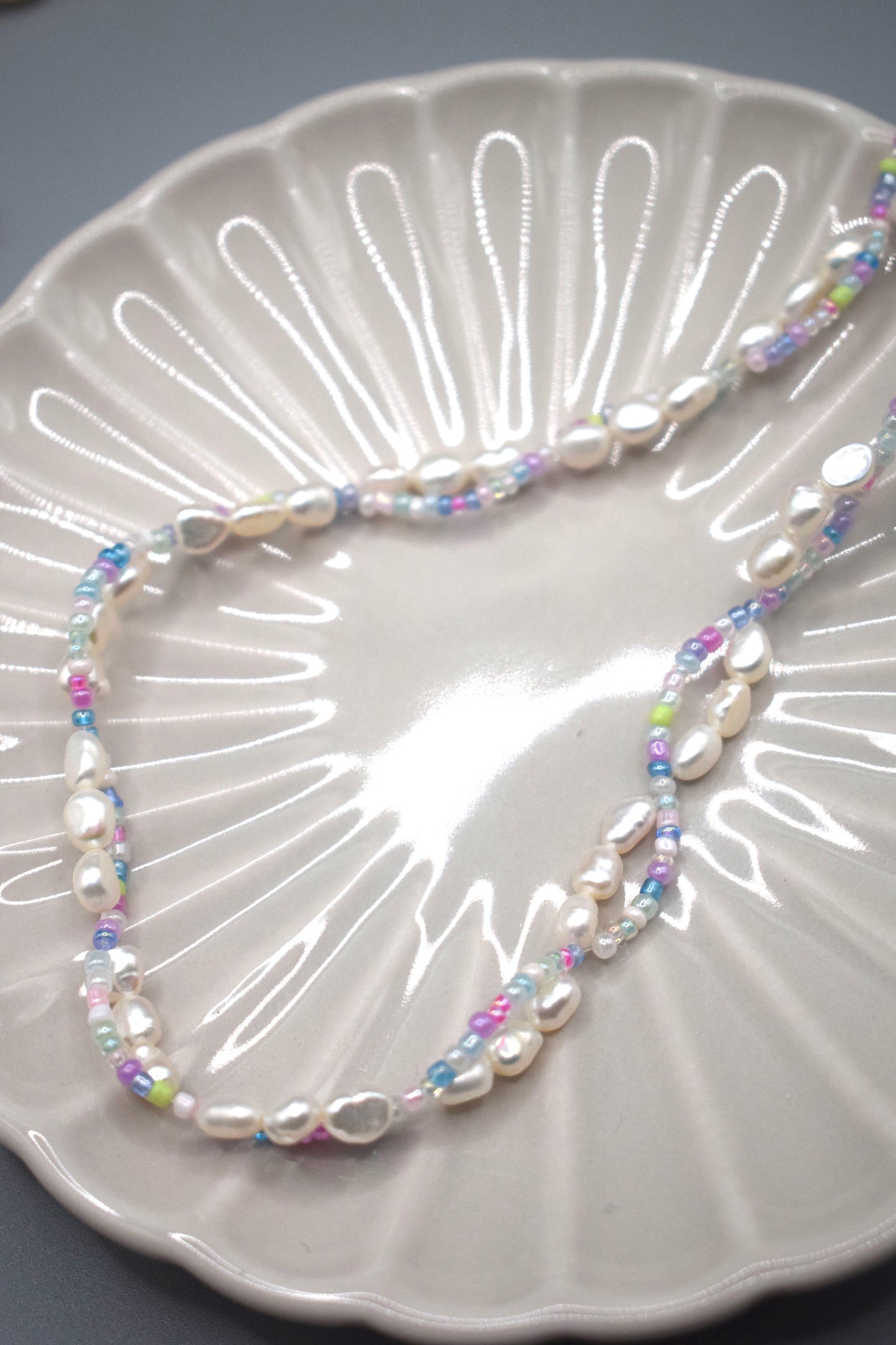 Pearl and Seed Bead Twist Necklace