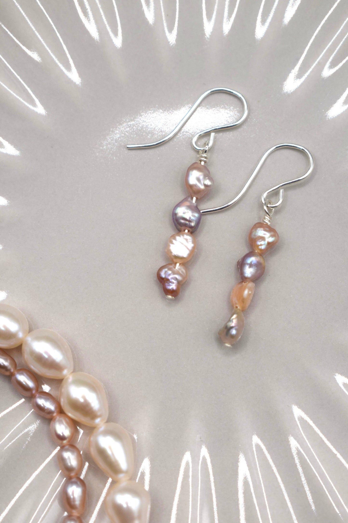 Pink Keshi Pearl Drop Earrings