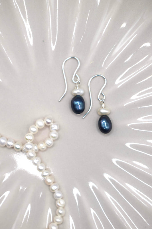 Blue Keshi Pearl Earrings