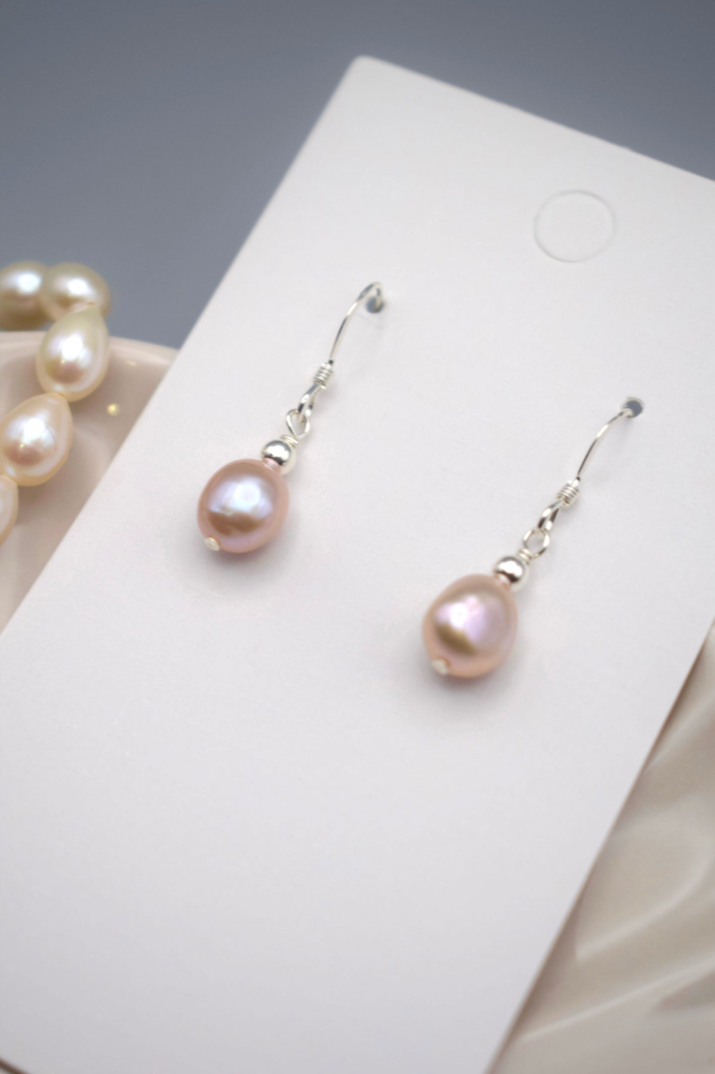 Everyday Pink Pearl Drop Earrings