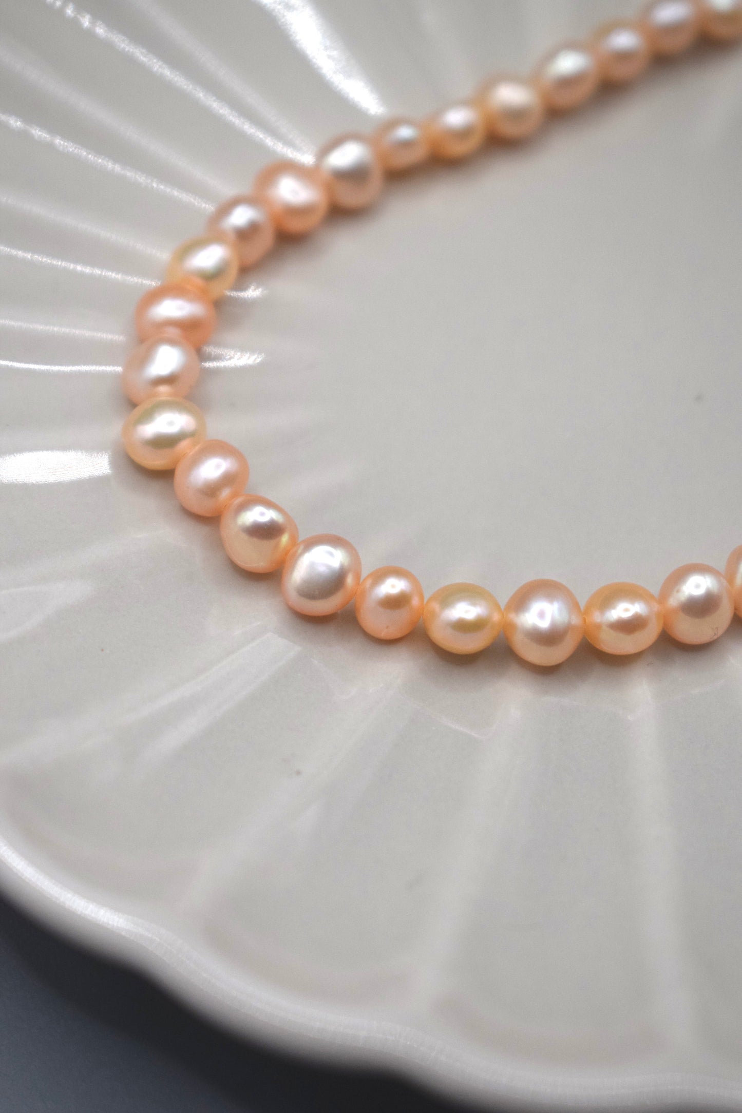 Small Peach Pearl Anklet