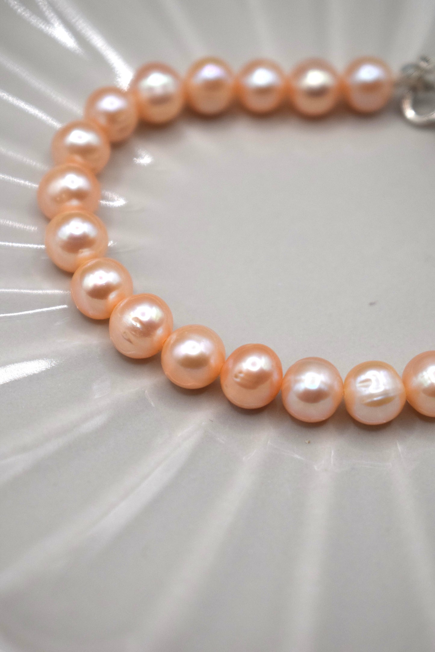 Peach Pink Pearl Bracelet