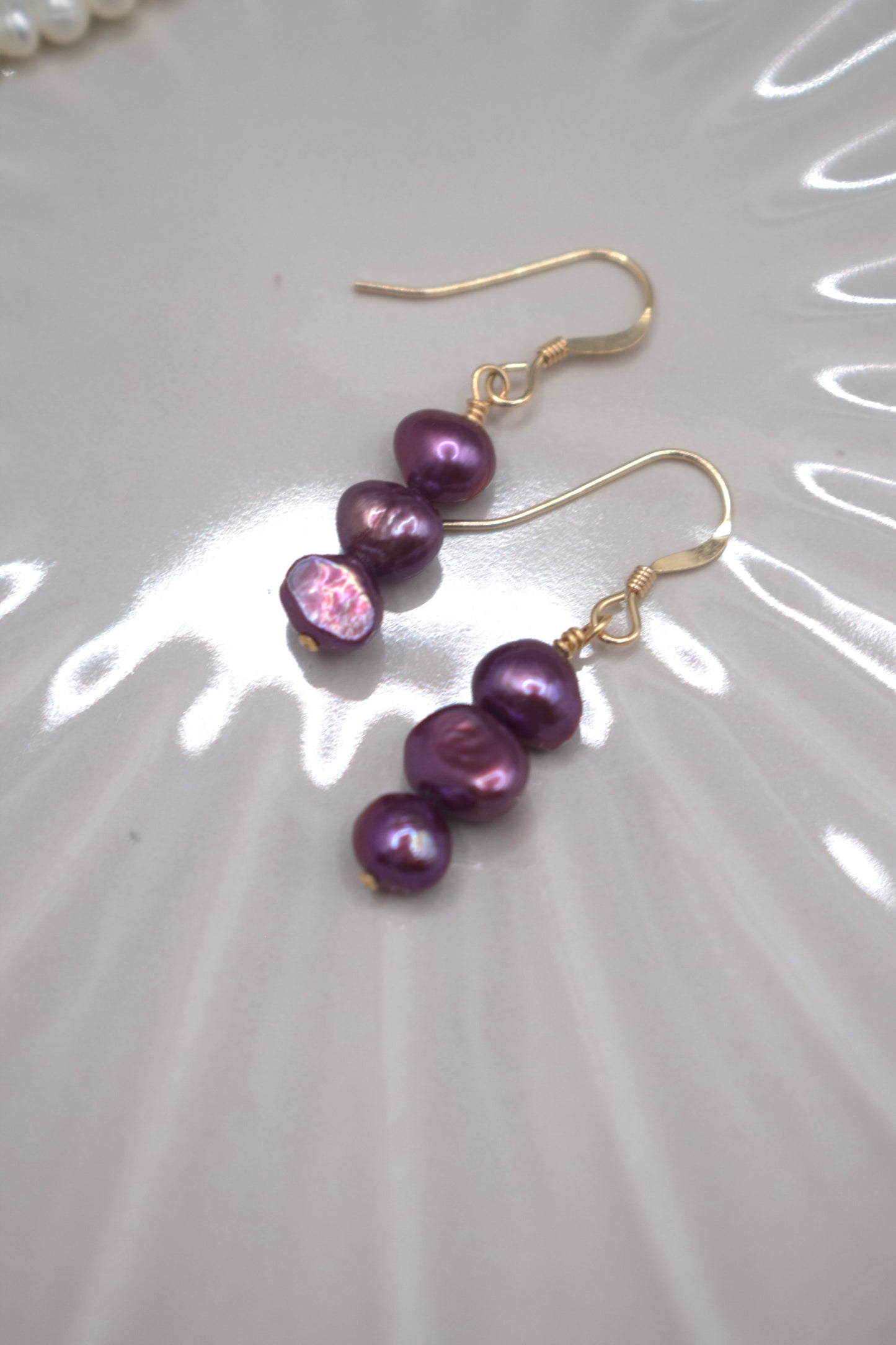 Freshwater Pearl Vintage Berry Earrings