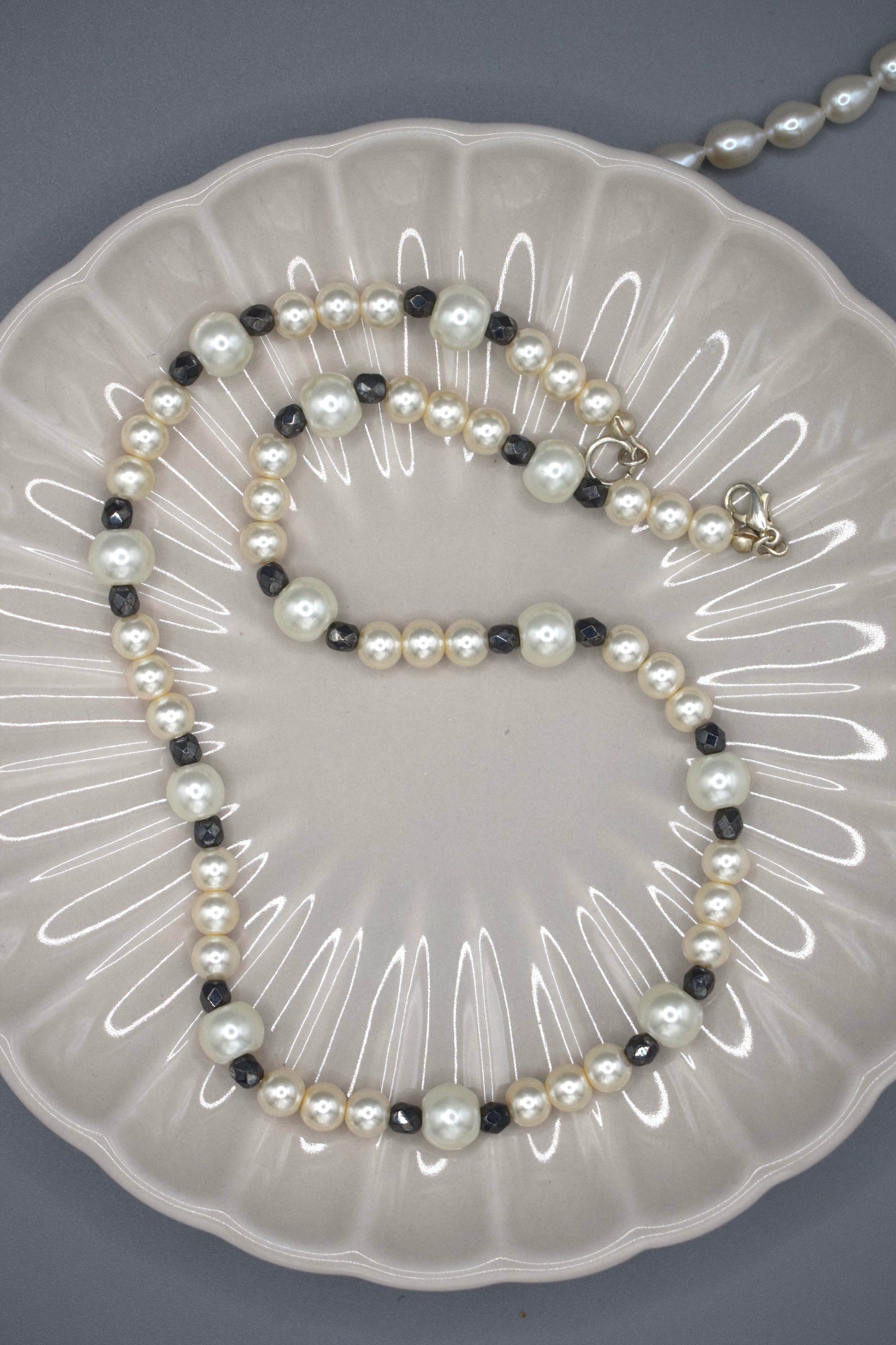 Faux Pearl and Glass Bead Necklace