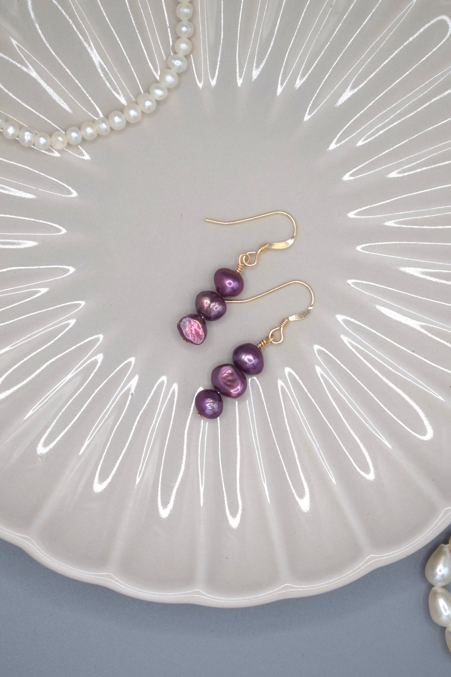 Freshwater Pearl Vintage Berry Earrings