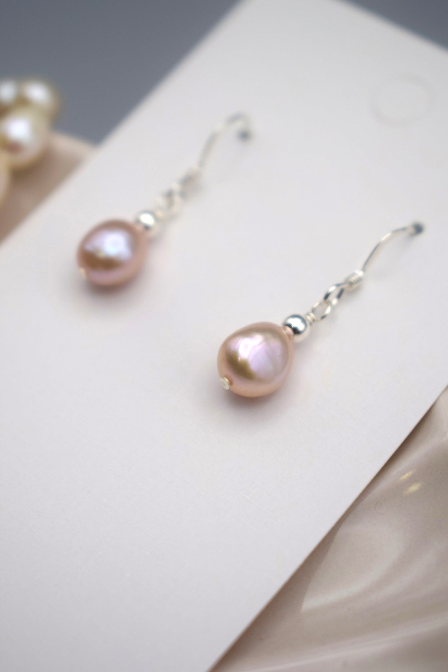 Everyday Pink Pearl Drop Earrings