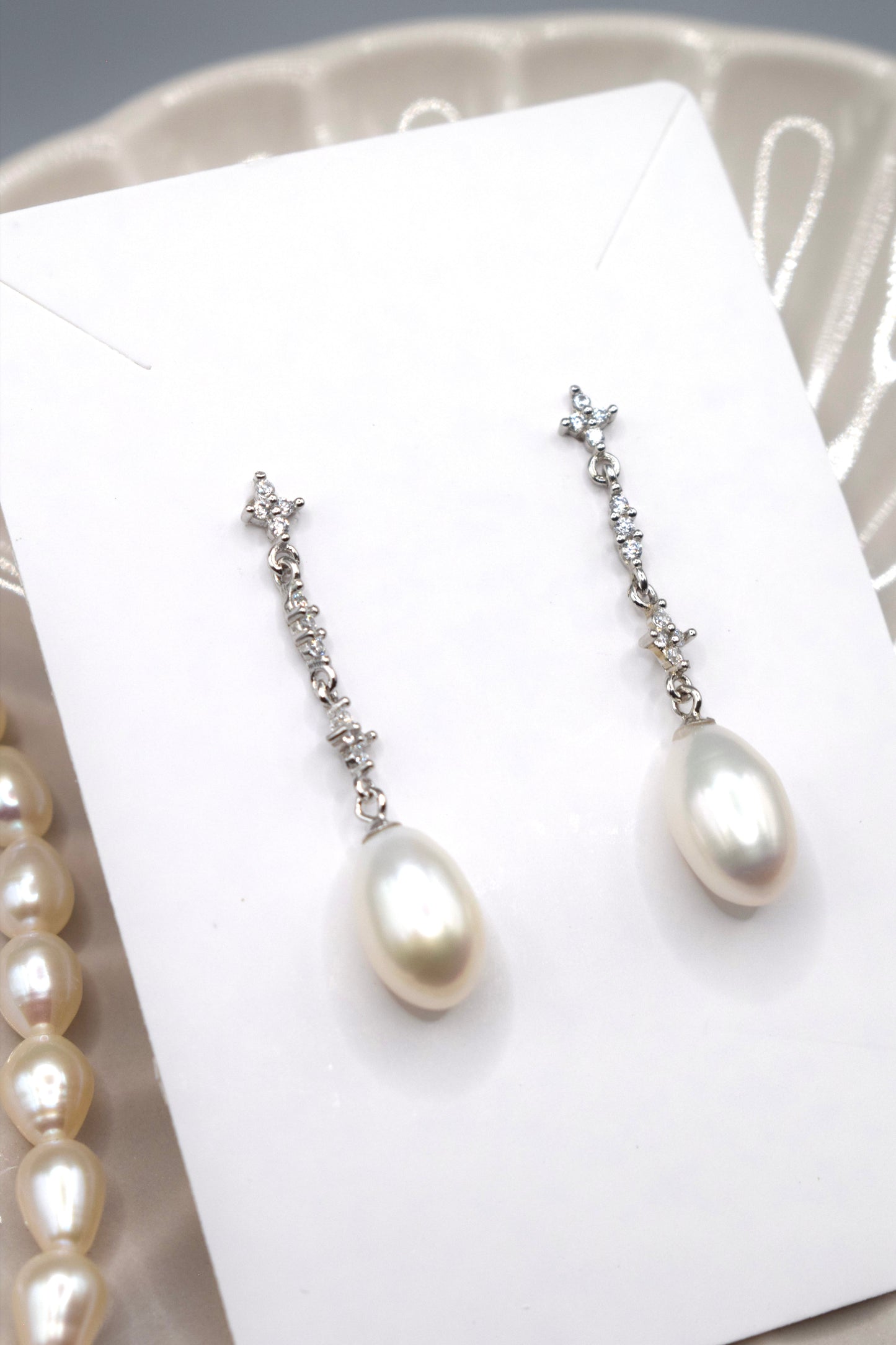 Sparkle Drop Pearl Studs