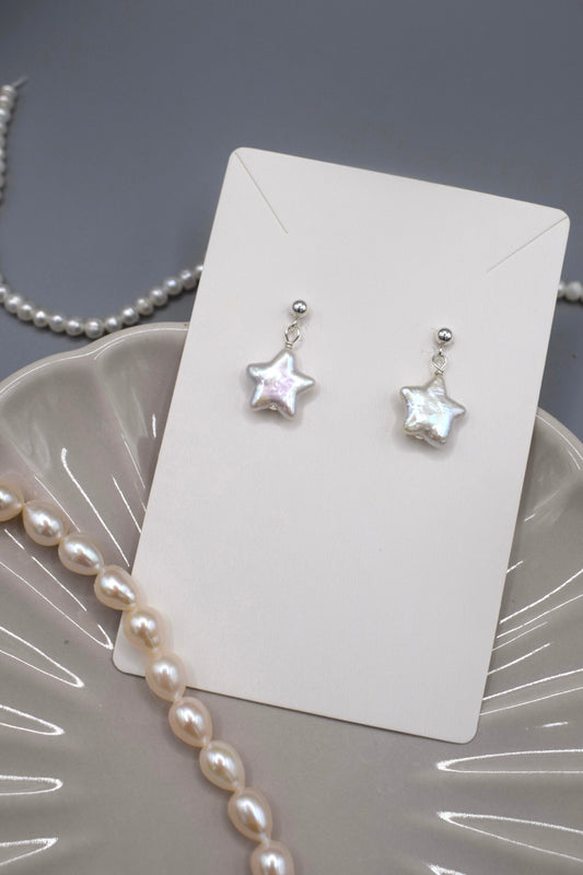 White Star Freshwater Pearl Earrings