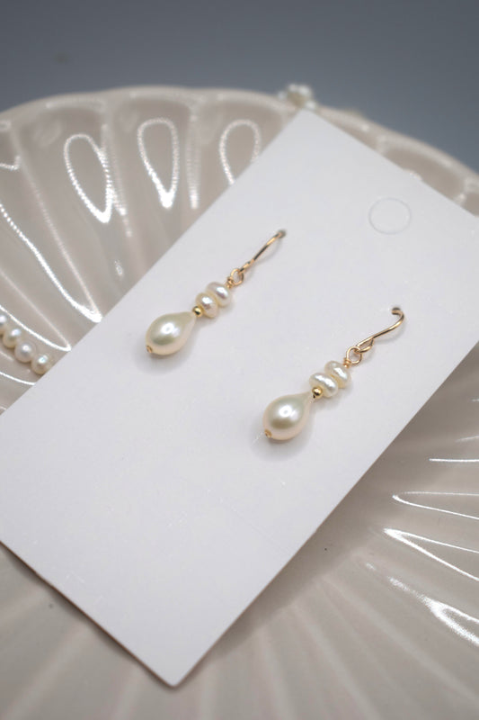 Gold-filled Teardrop Pearl Earrings