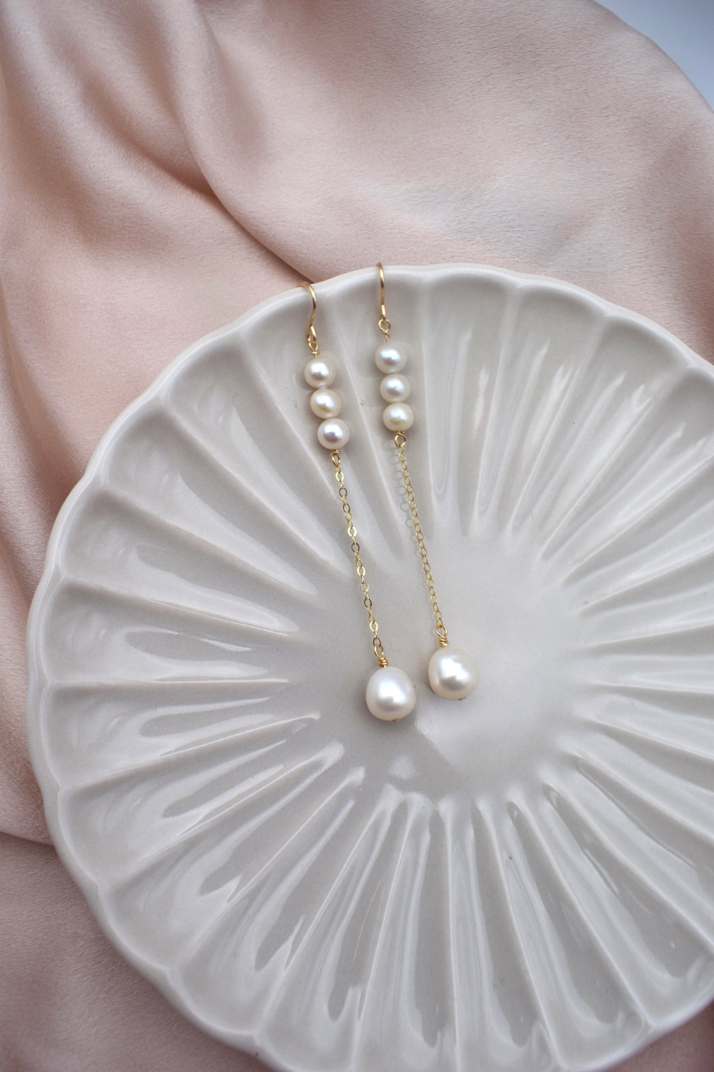 Olivia Oval Drop Freshwater Pearl Earrings