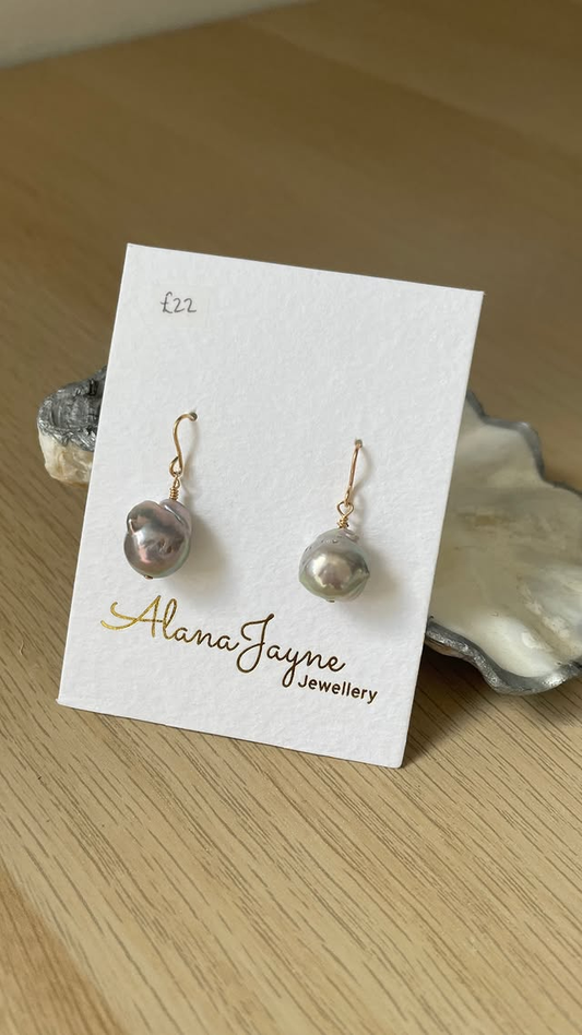 Gold-filled Baroque Pearl Earrings