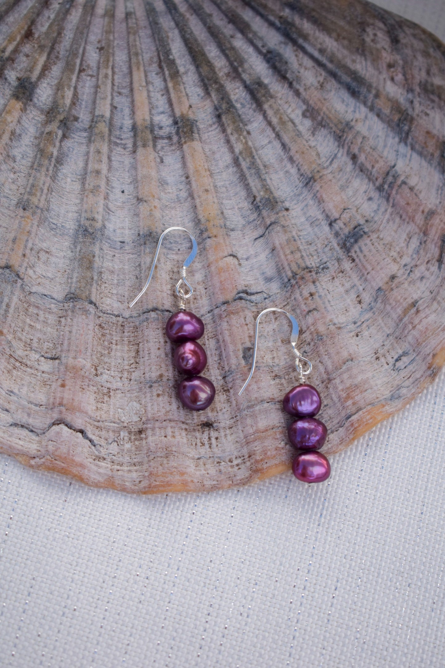 Freshwater Pearl Vintage Berry Earrings