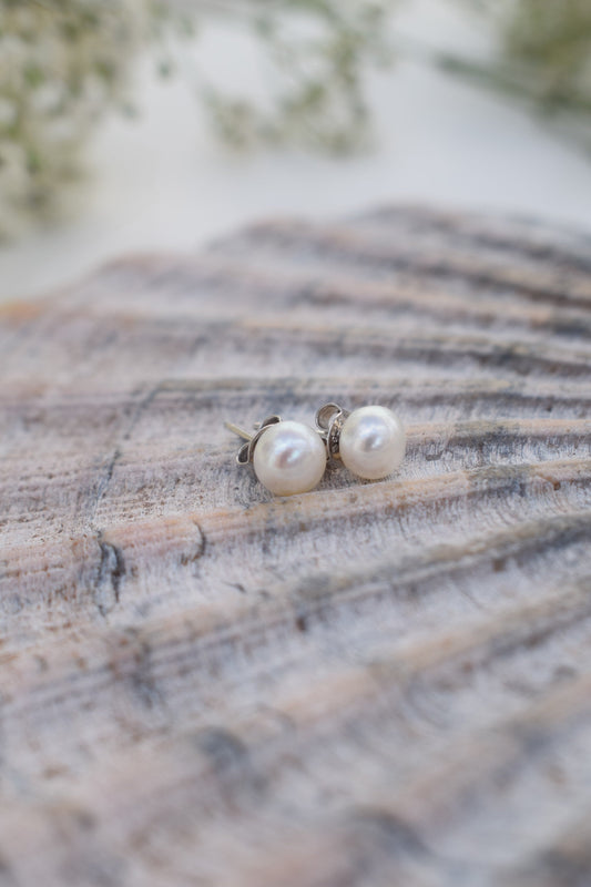 Freshwater Pearl Stud Earrings Variety of Colours // Gift, Birthday, Anniversary, Christmas