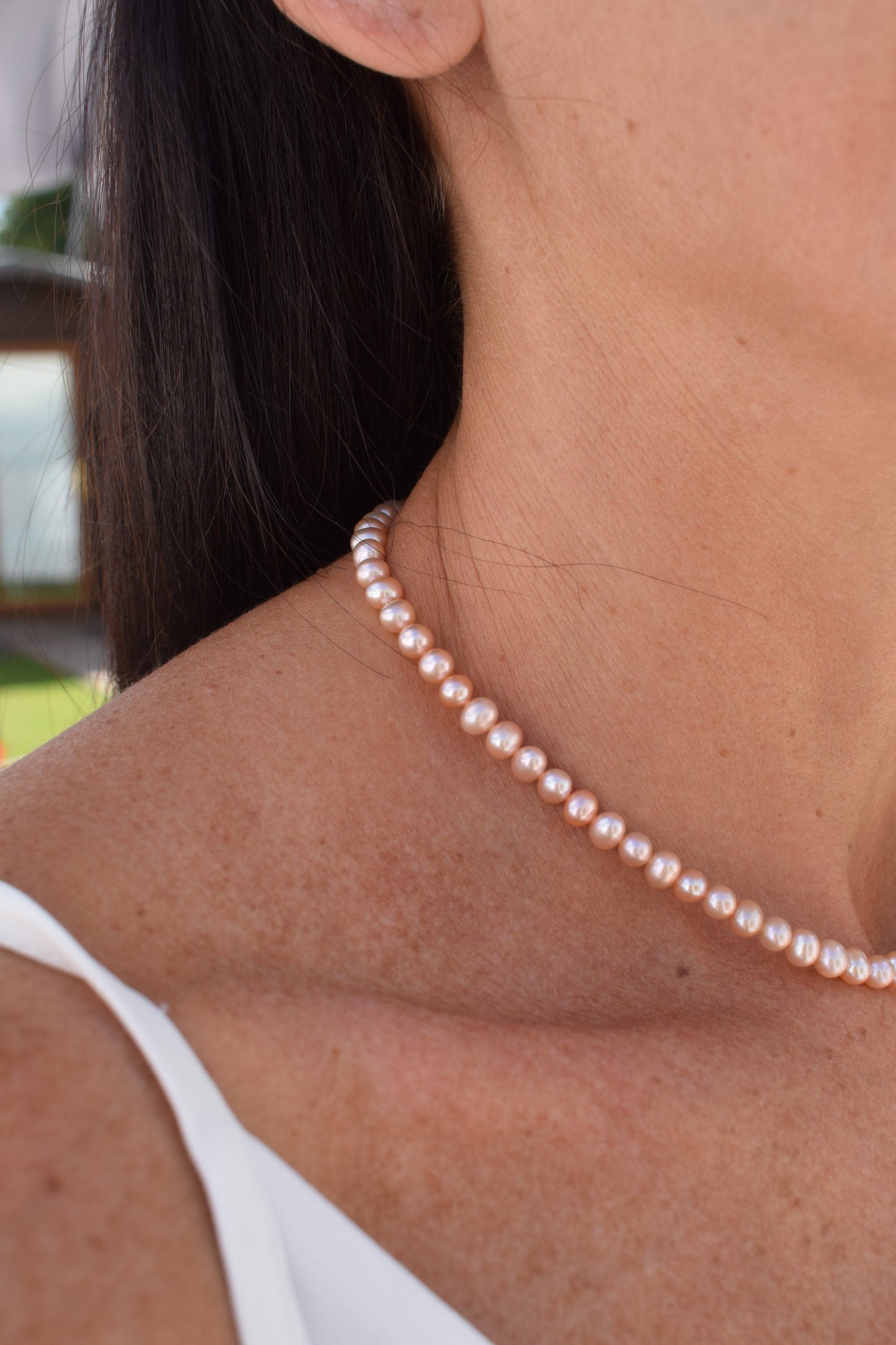 AAA 5.5-6mm Pink Freshwater Pearl Necklace - Gift, Birthday, Anniversary, Christmas