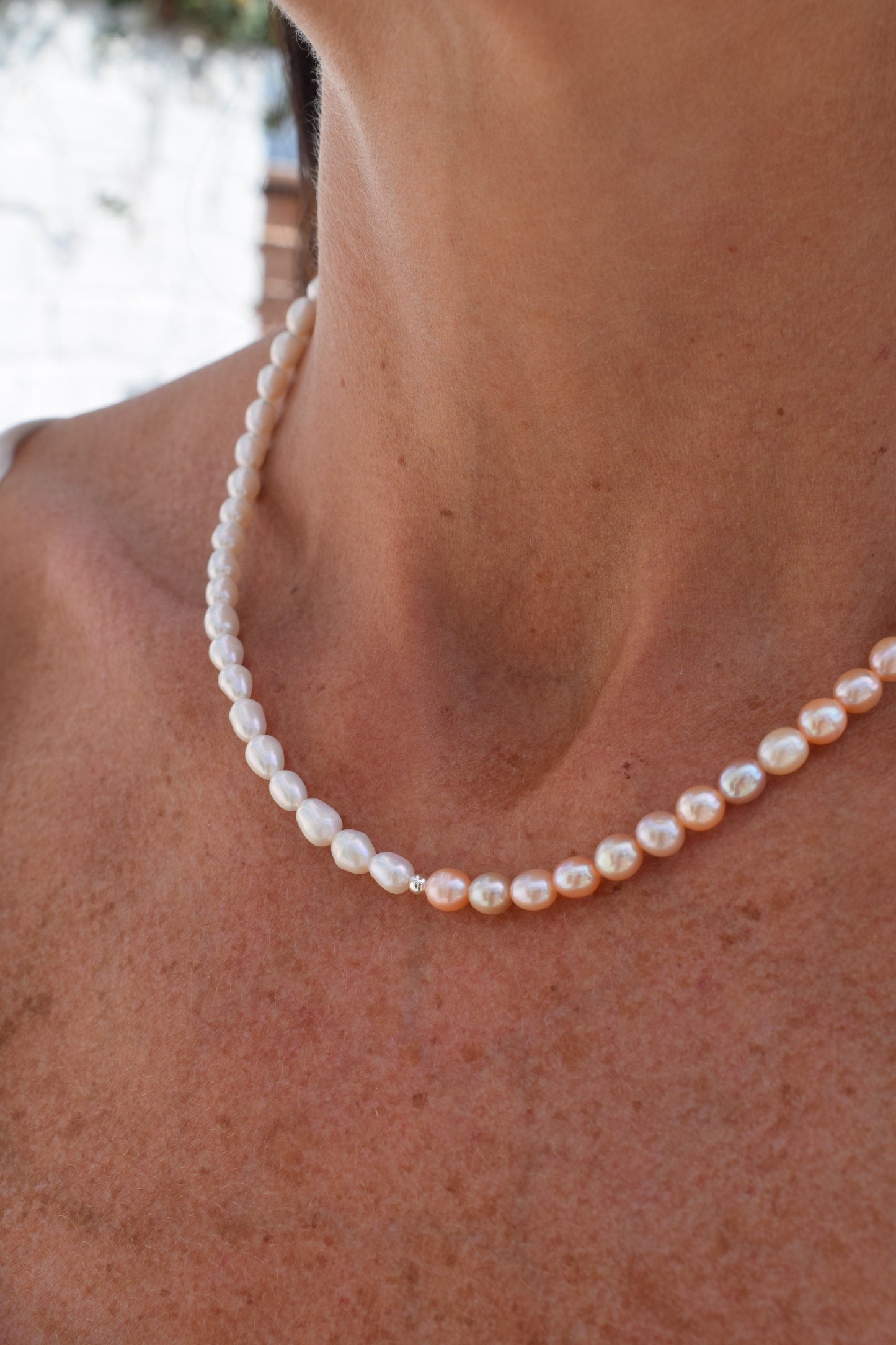 Half and Half Freshwater Pearl Necklace - Gift, Birthday, Anniversary, Christmas