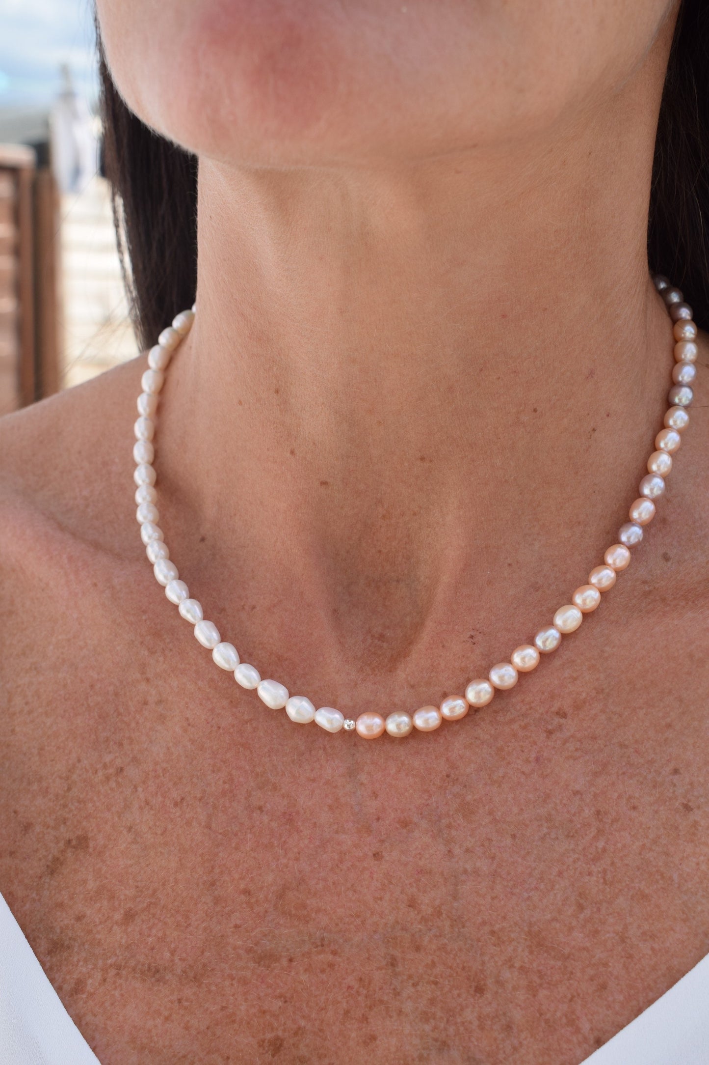 Half and Half Freshwater Pearl Necklace - Gift, Birthday, Anniversary, Christmas