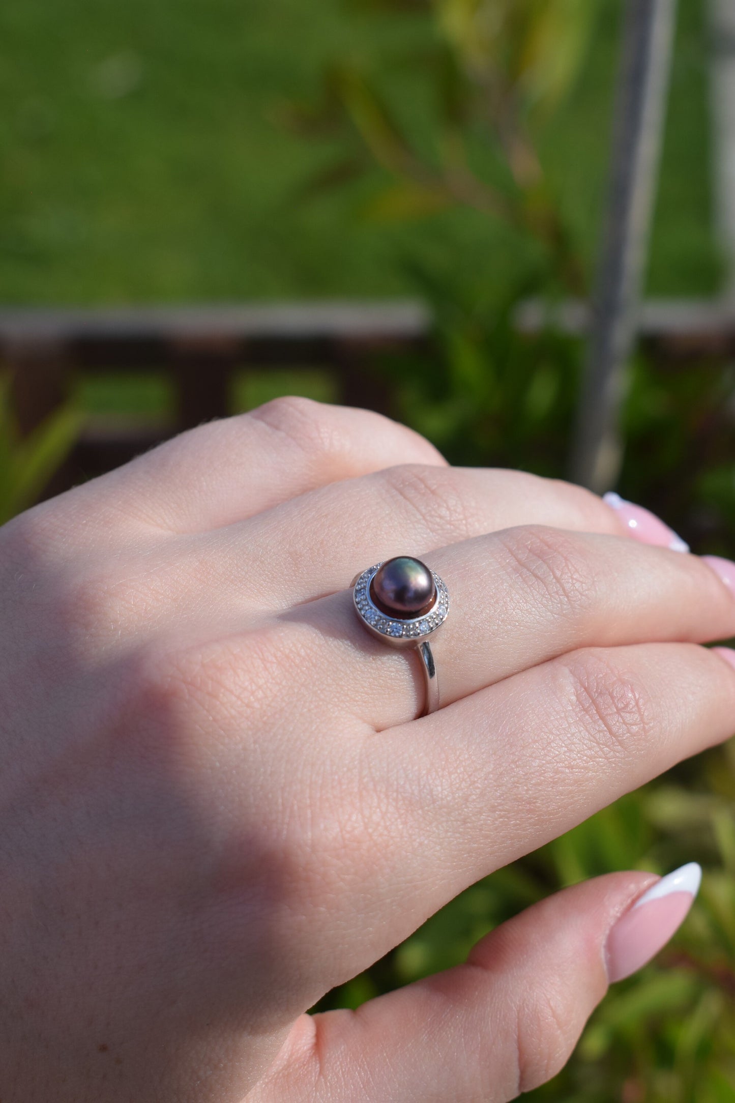 Black Rainbow Freshwater Pearl Ring - Gift, Birthday, Anniversary, Christmas