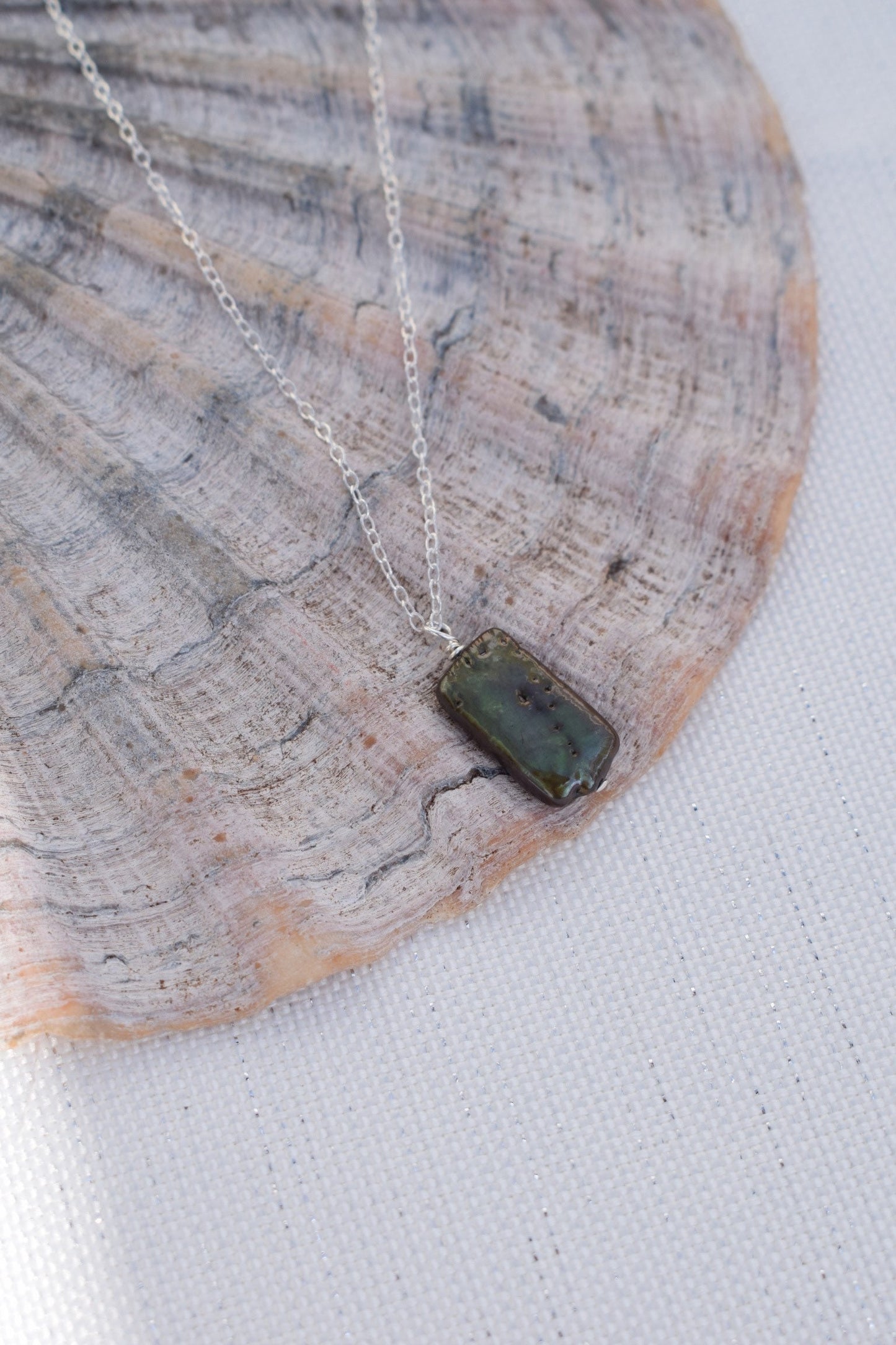 Green/Brown Iridescent Freshwater Pearl Pendant Necklace - Gift, Birthday, Anniversary, Christmas