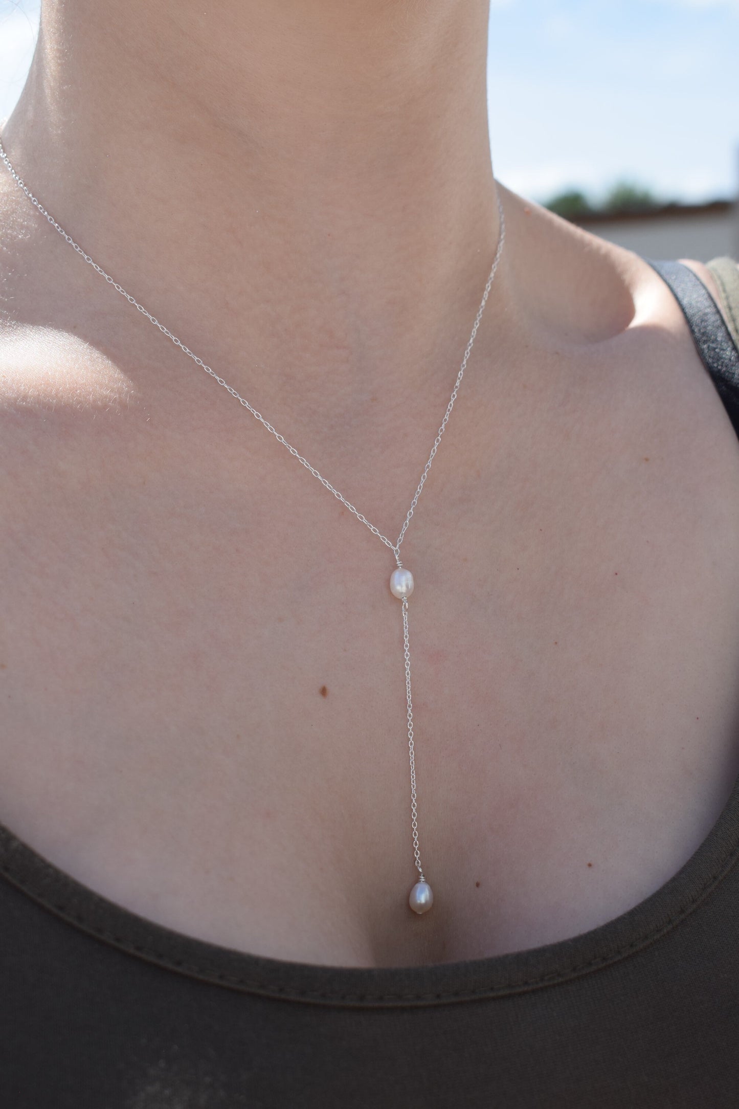 Freshwater Pearl Drop Necklace - Gift, Birthday, Anniversary, Christmas