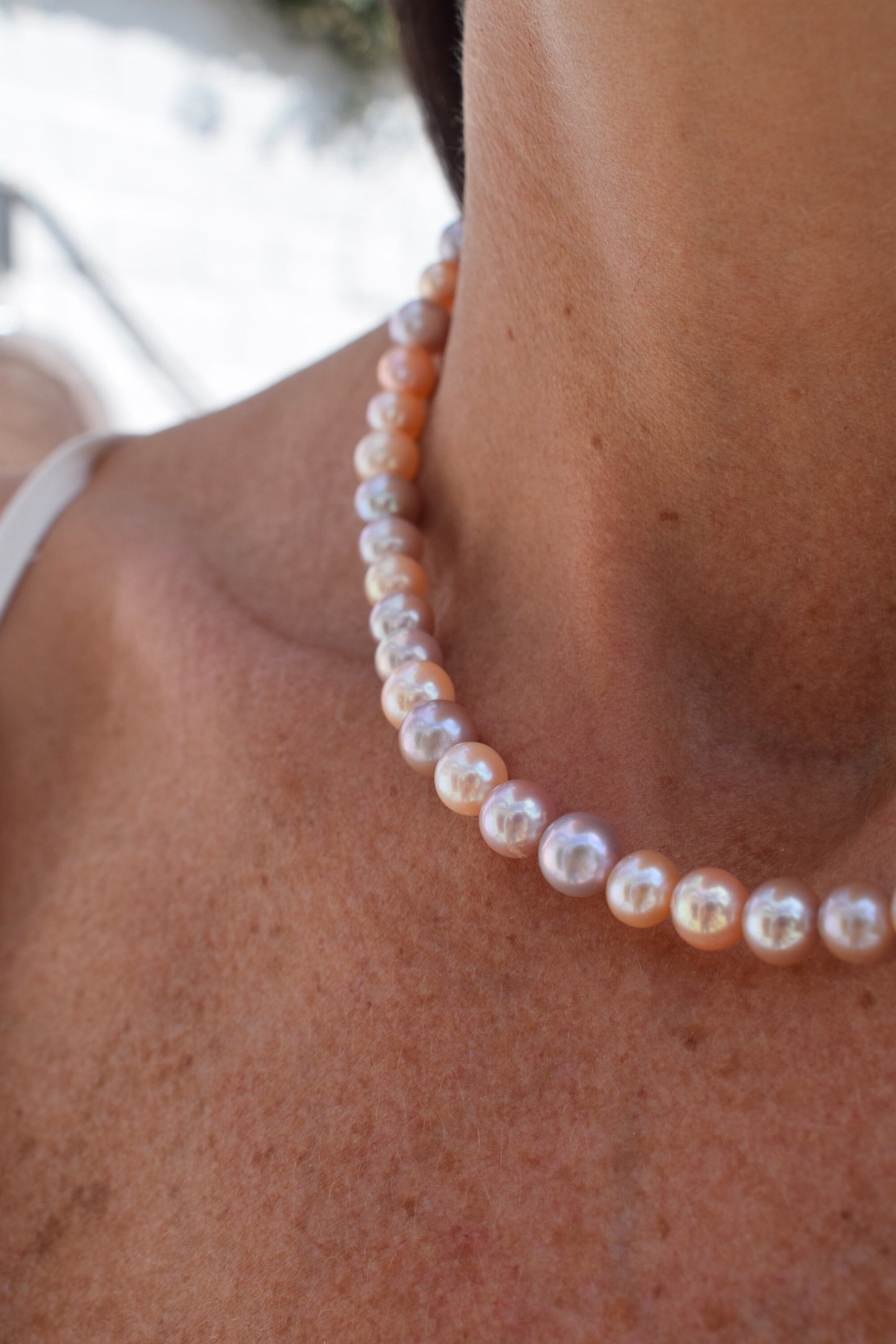 Tri-coloured Pink High Quality Freshwater Pearl Necklace - Gift, Birthday, Anniversary, Christmas