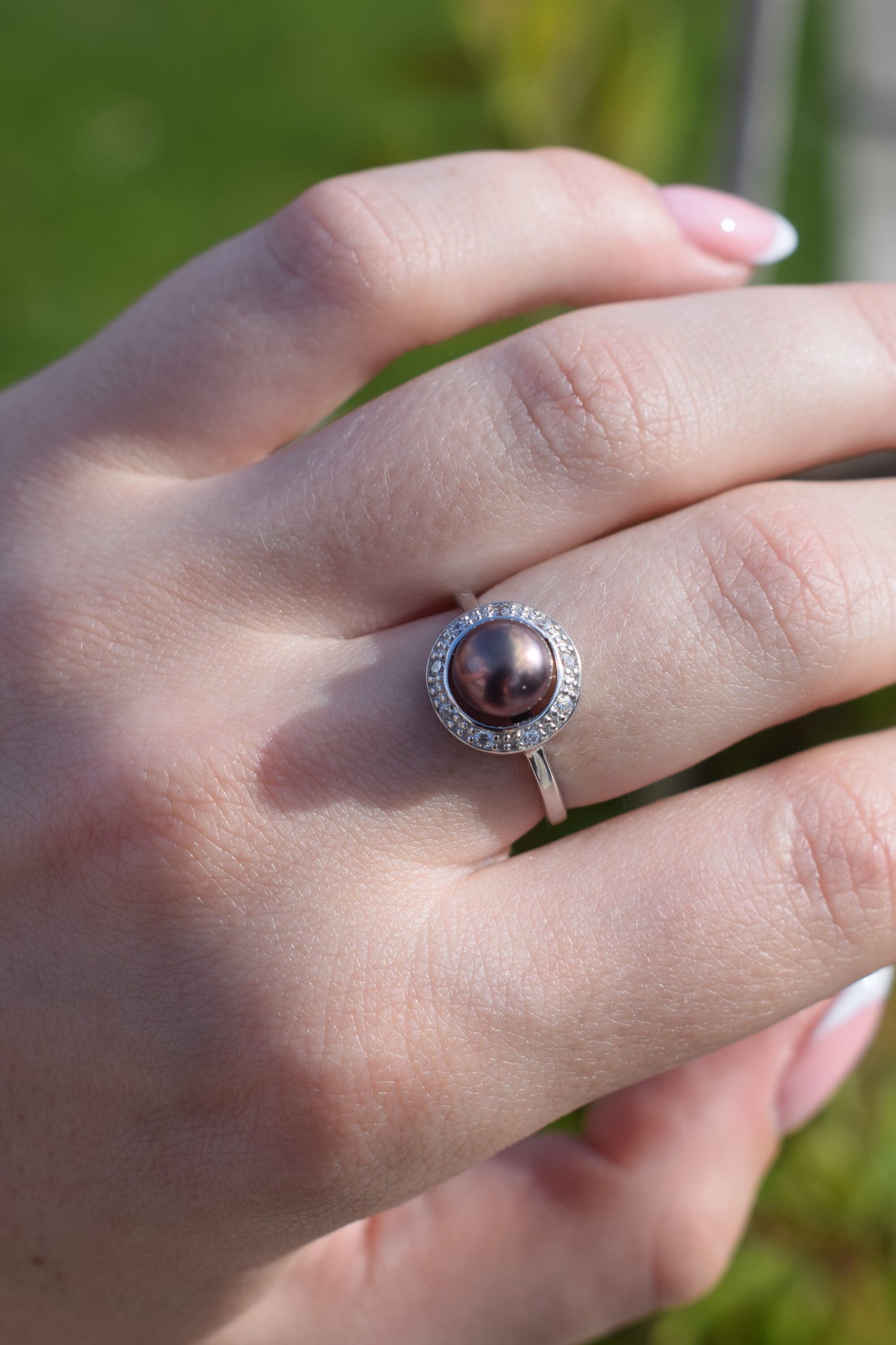 Black Rainbow Freshwater Pearl Ring - Gift, Birthday, Anniversary, Christmas